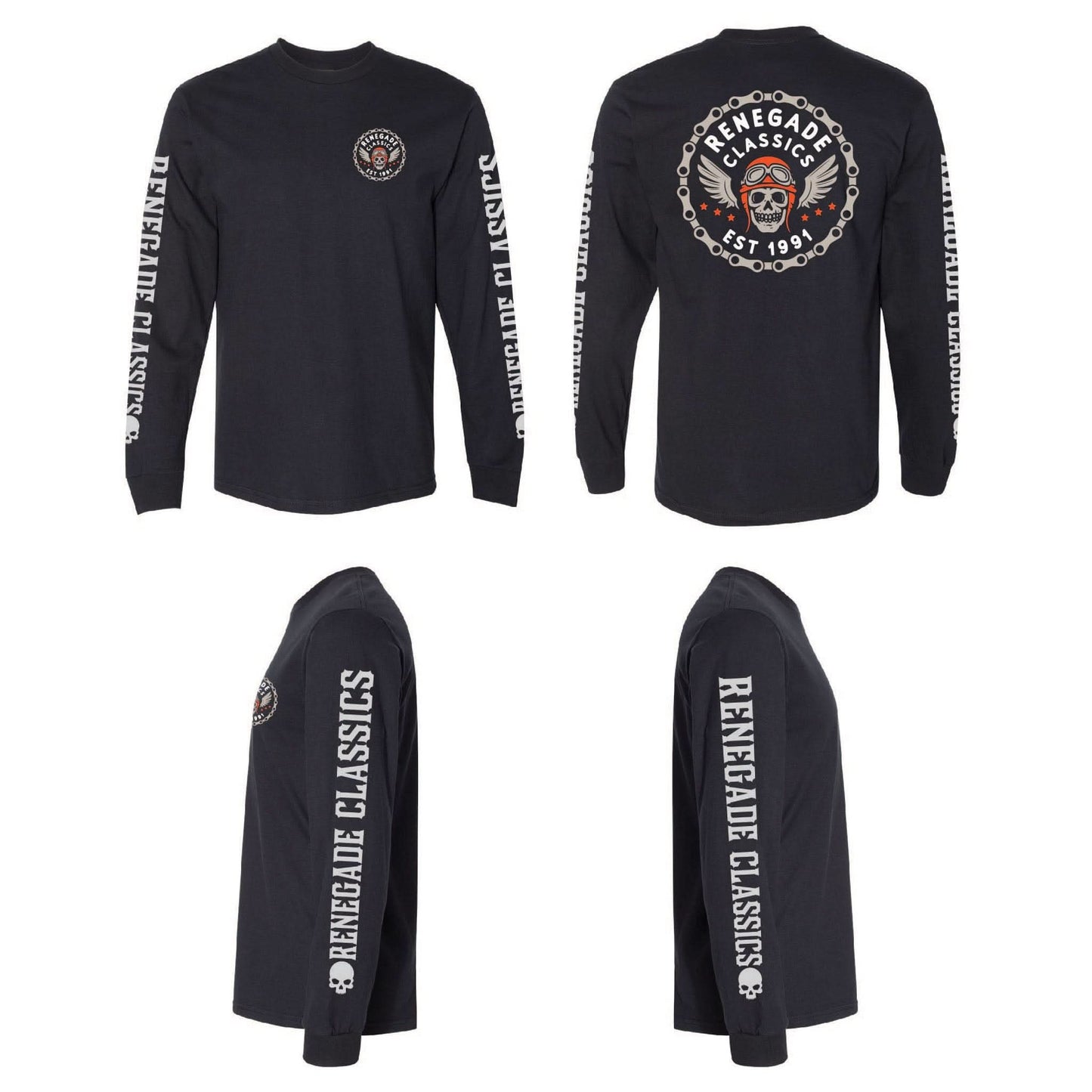 RC Chain Skull Men's Long Sleeve Shirt