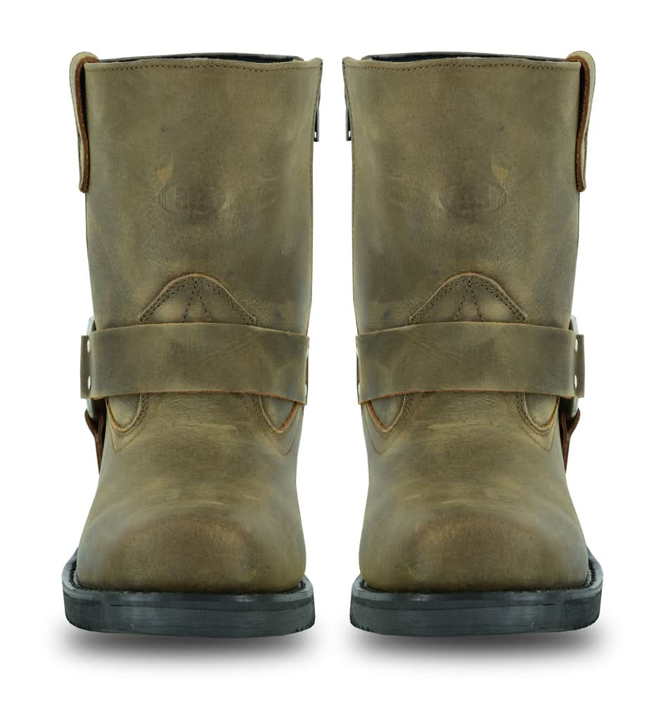 Men's Side Zipper Waterproof Boots- Brown