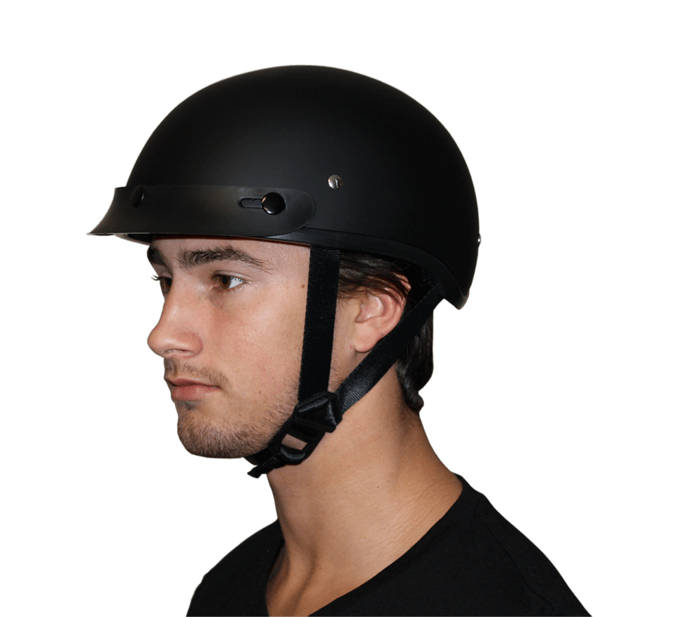 DOT Approved Daytona Motorcycle Half Face Helmet - Skull Cap Graphics for Men & Women, Scooters, ATVs, UTVs & Choppers - W/  Pistons Skull