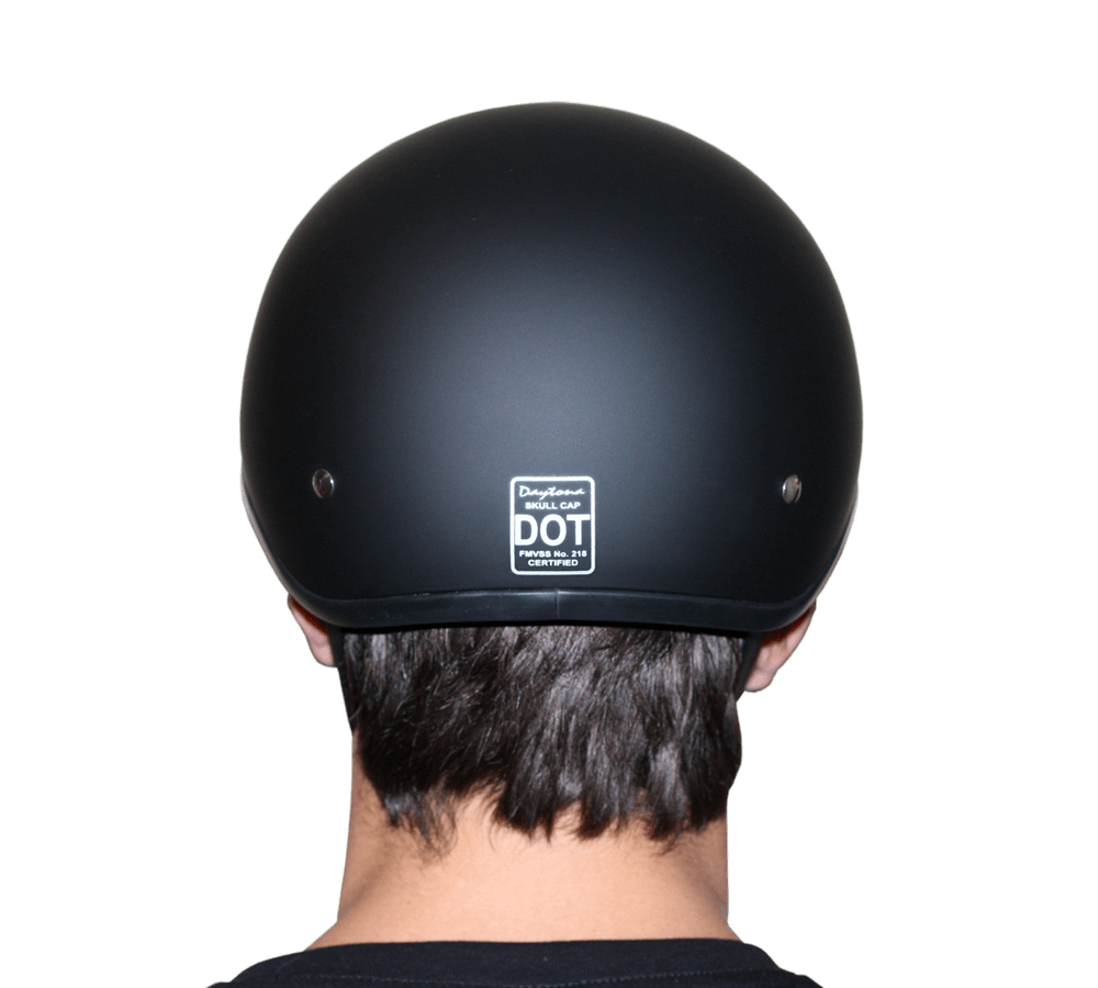 DOT Approved Daytona Motorcycle Half Face Helmet - Skull Cap Graphics for Men & Women, Scooters, ATVs, UTVs & Choppers - W/ Freedom