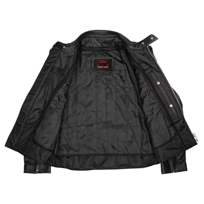 AM Knucklehead Premium Black Men's Leather Motorcycle Jacket