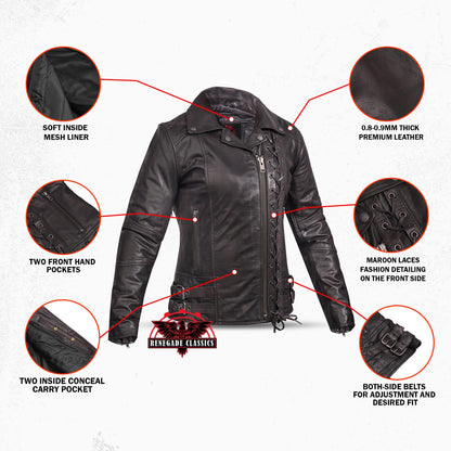 Black Pearl Women's Fashion Leather Jacket