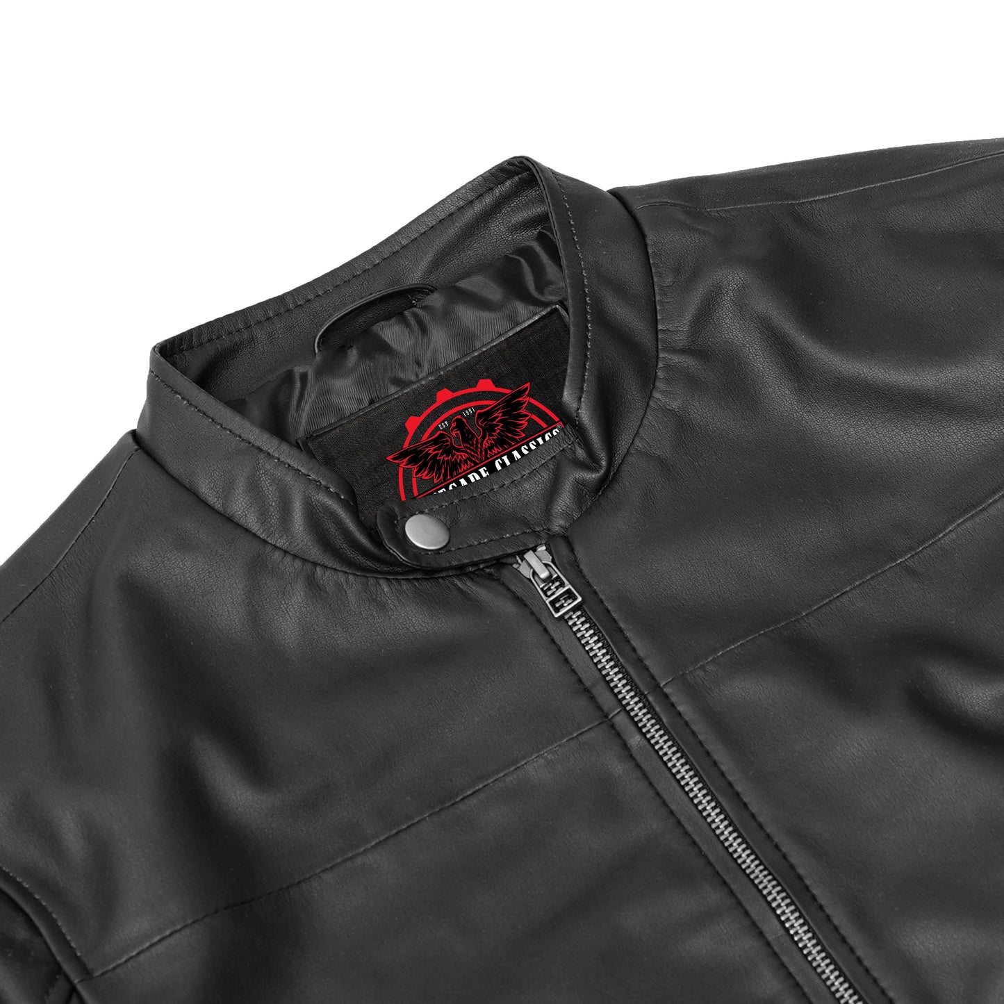 Night Bolt Men’s Faux Leather Motorcycle Jacket