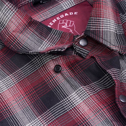 Riveter Men’s Maroon, Black, and White Flannel