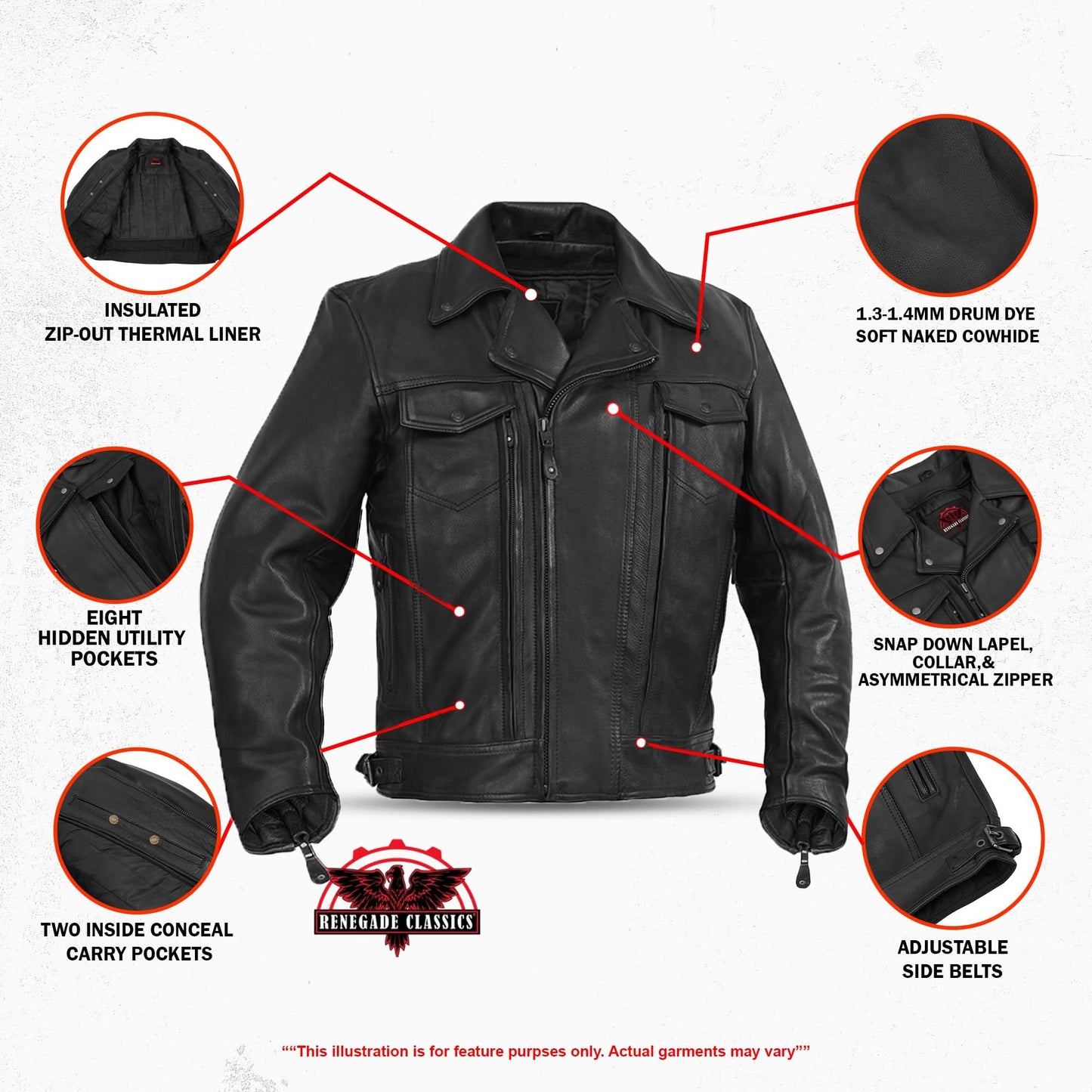 ShadowRider - Men's Leather Motorcycle Jacket