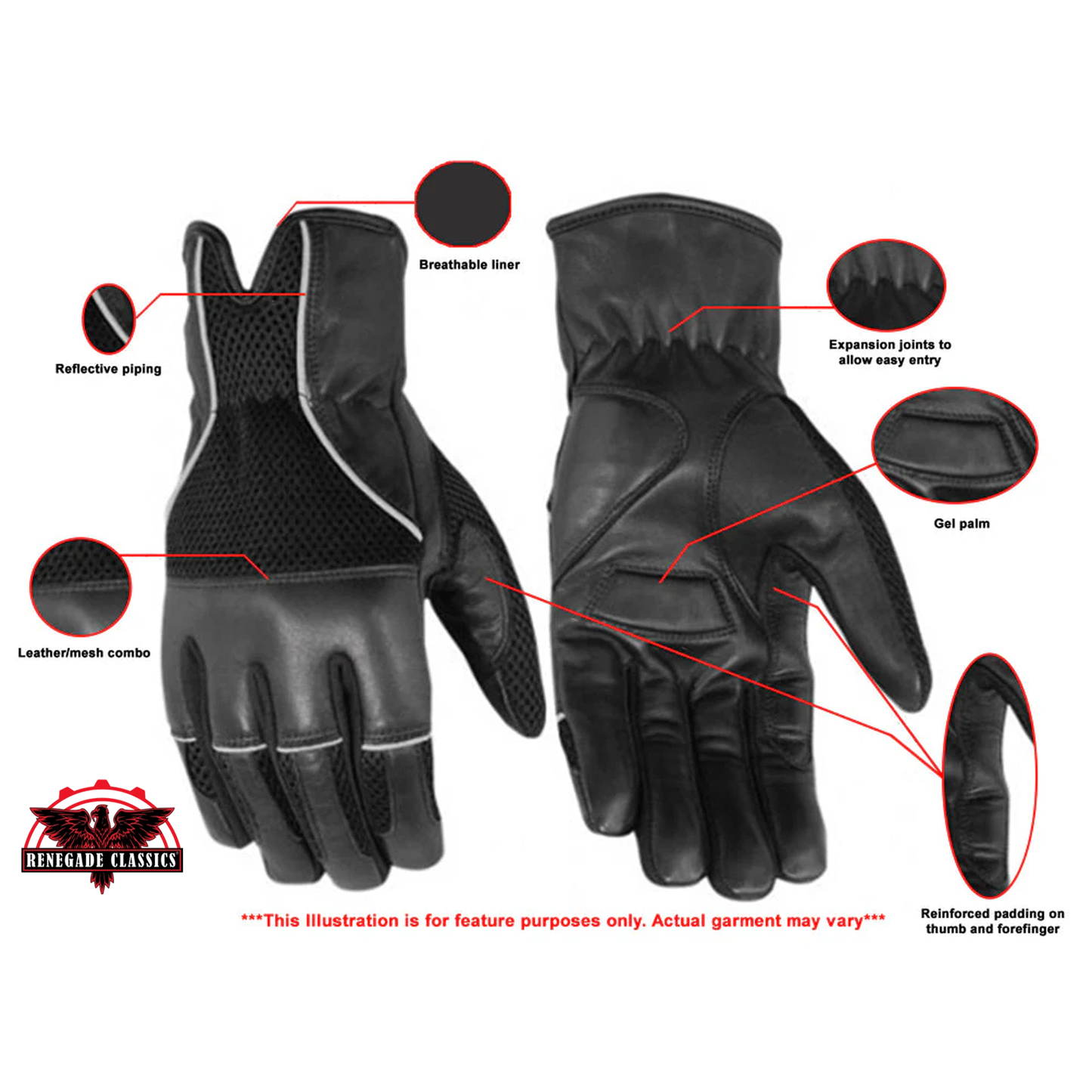Leather / Mesh Summer Glove