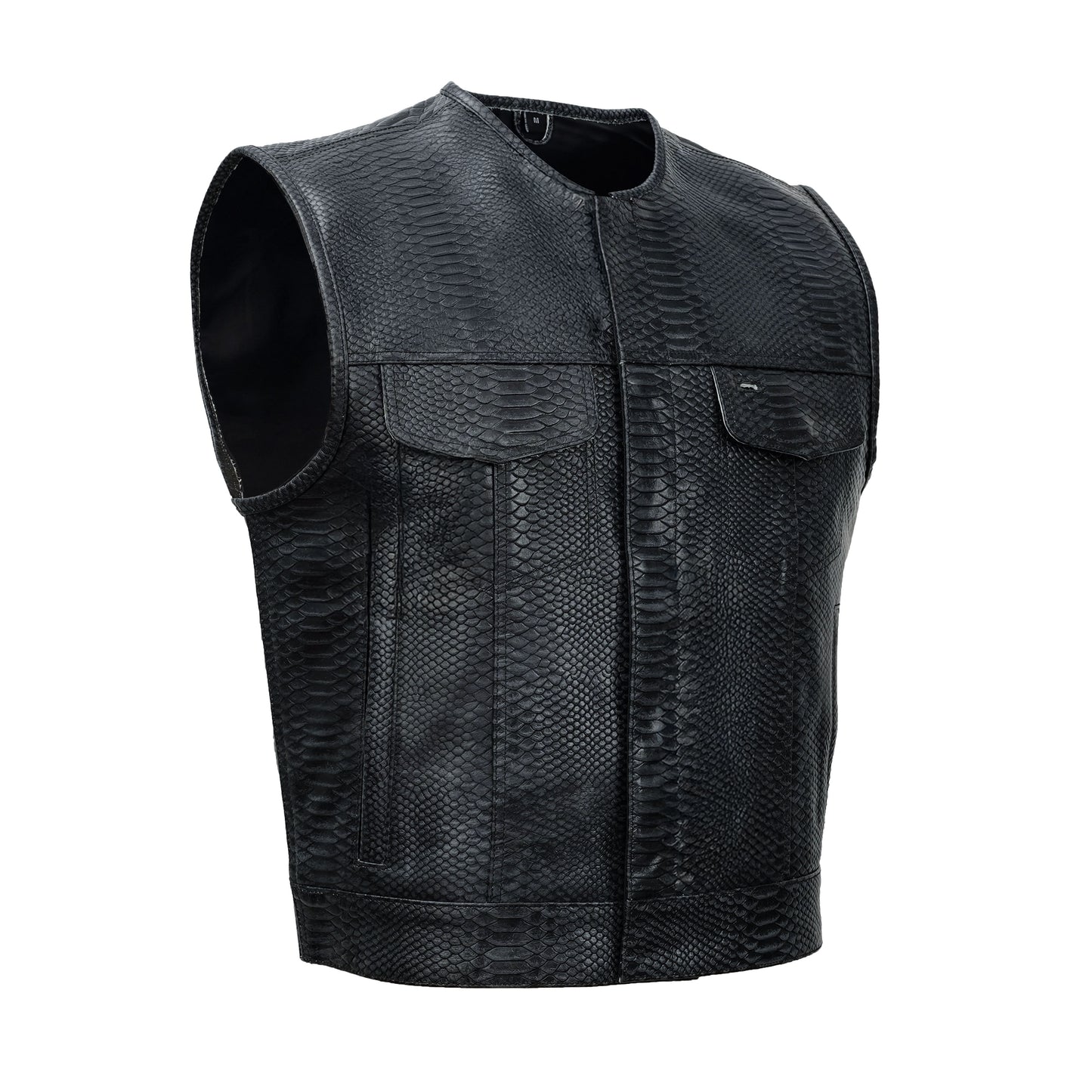 Leather Fang Lowcut Men's Leather Vest