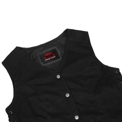 Women's Denim Longer Body ¾ Vest - Side Laces