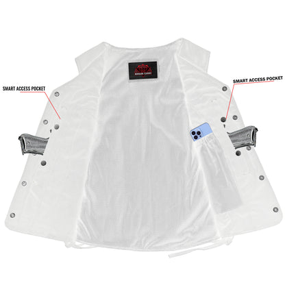 Women's Denim Longer Body ¾ Vest - Side Laces