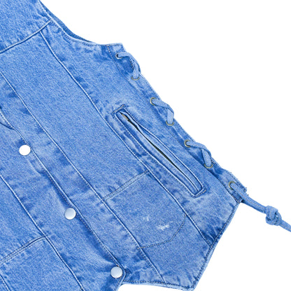 Women's 6 Pocket Denim Utility Vest - Blue