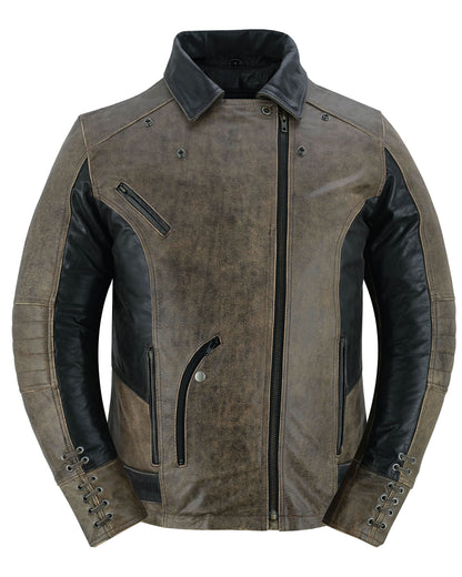 Fusion Flow Women's  Leather Motorcycle Jacket