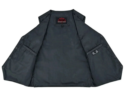 Men's Traditional Light Weight Black Leather Motorcycle Vest