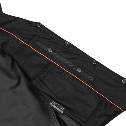 Men's Traditional Leather Motorcycle Vest - Black