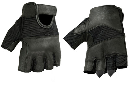 Leather / Mesh Fingerless Glove