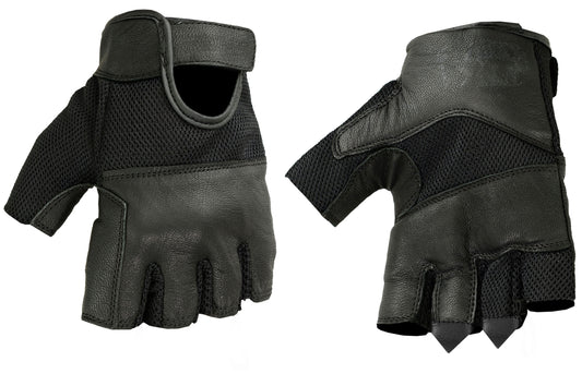 Leather / Mesh Fingerless Glove