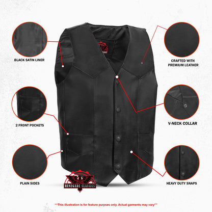 Kids Traditional Style Plain Side Vest