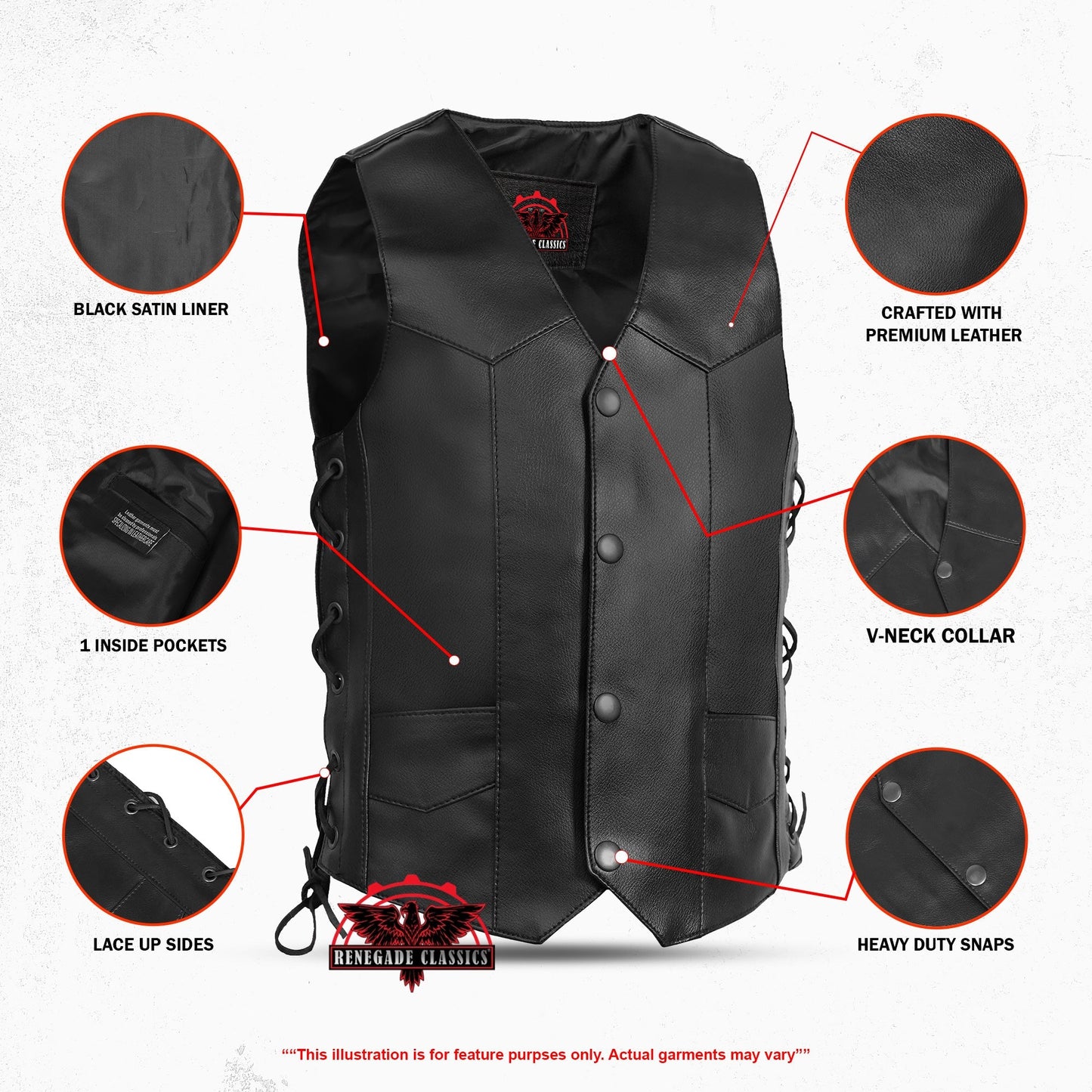 Kids Traditional Style Side Lace Vest