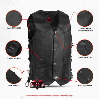 Kids Traditional Style Side Lace Vest
