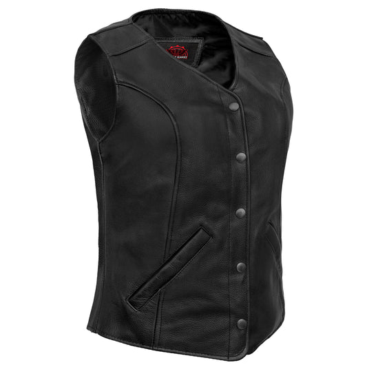 Women's Stylish Longer Body &frac34; Vest - Plain Sides