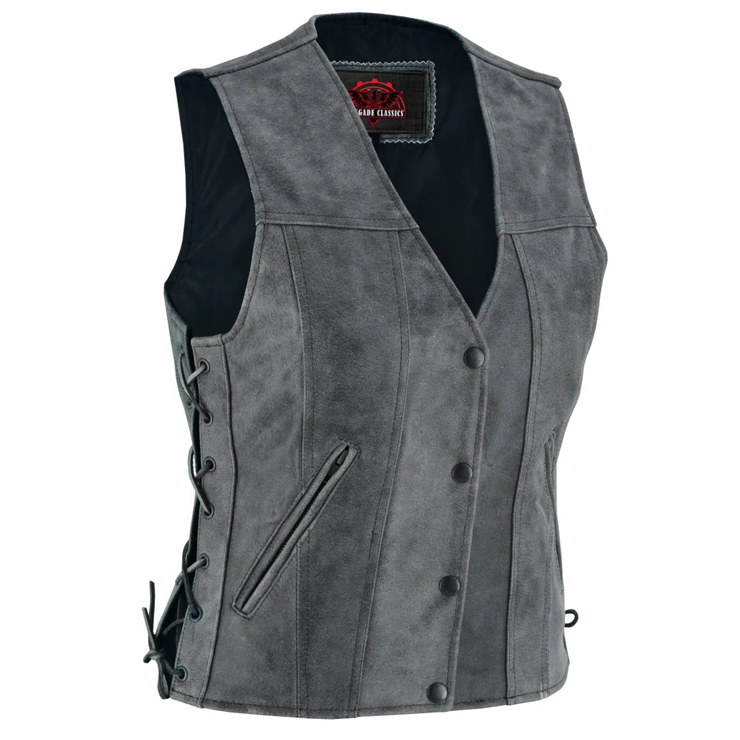 Women's Gray Single Back Panel Concealed Carry Vest
