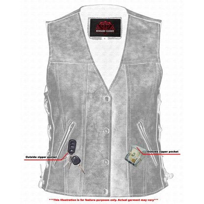 Women's Gray Single Back Panel Concealed Carry Vest
