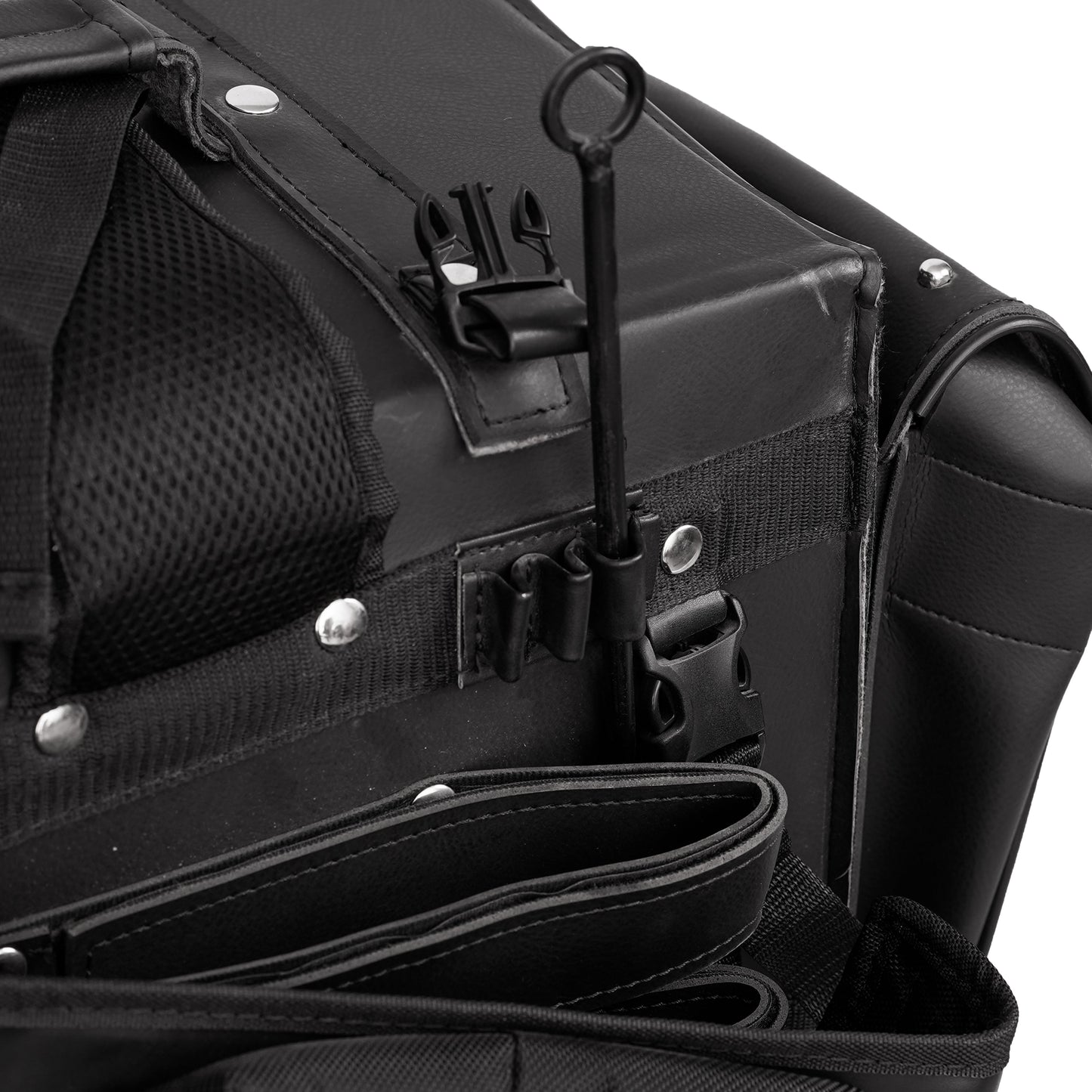Leather Black PVC Large 4 Piece Motorcycle Touring Tail Bag wi