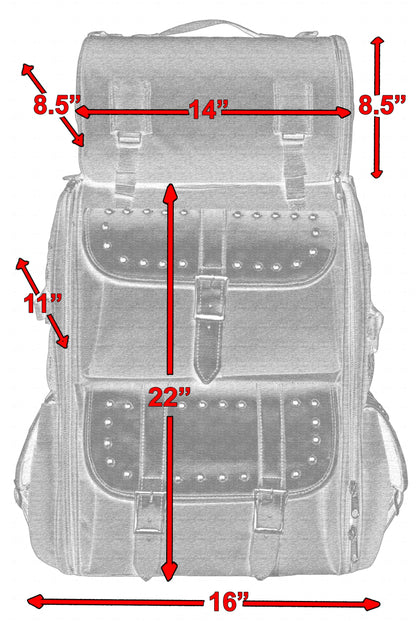 Updated Touring Sissy Bar Bag w/ Studs