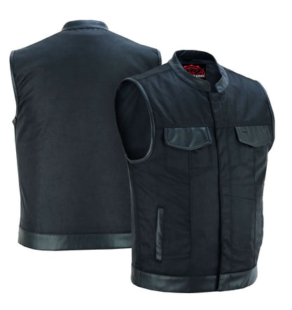 Concealed Snap Closure, Textile Material, Scoop Collar & Hidden