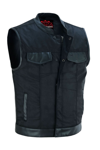 Concealed Snap Closure, Textile Material, Scoop Collar & Hidden