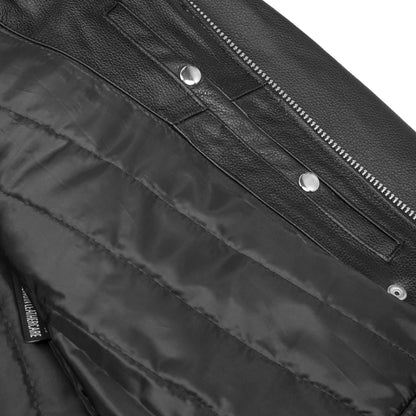 Classic Star Black Men's Leather Motorcycle Jacket – Adjustable Fit
