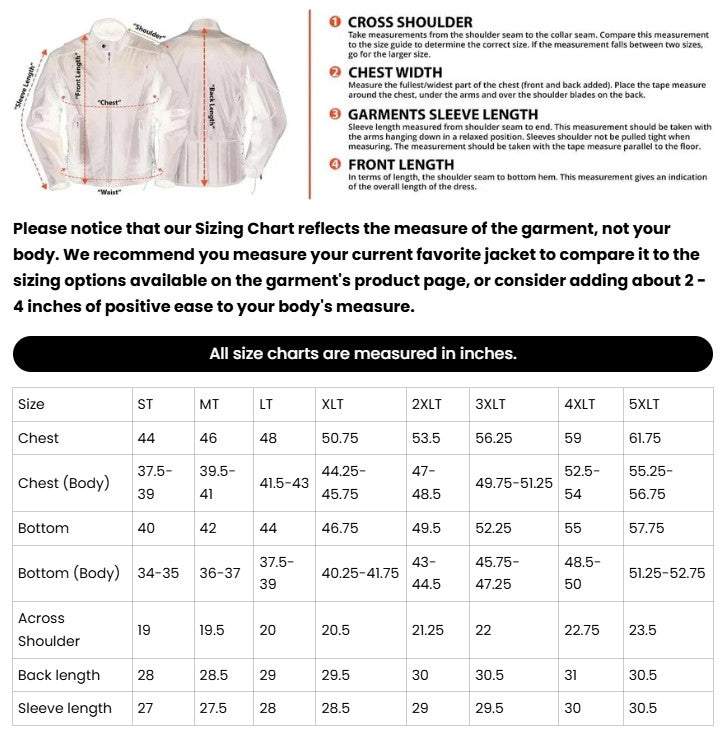 Men's Classic Plain Side M/C Jacket - TALL