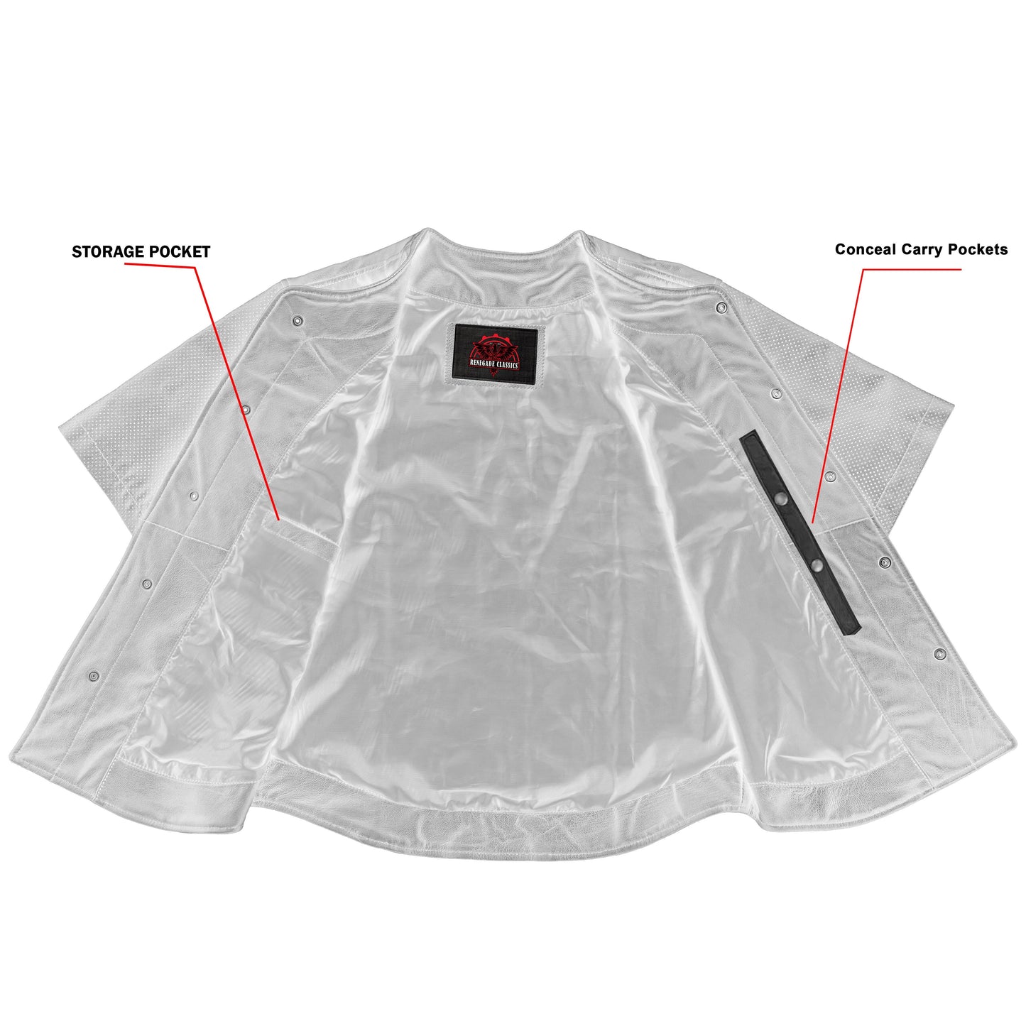Men's  Leather Baseball Motorcycle Shirt - Black