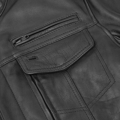 Victor™ Men's Black Utility Style Motorcycle Jacket
