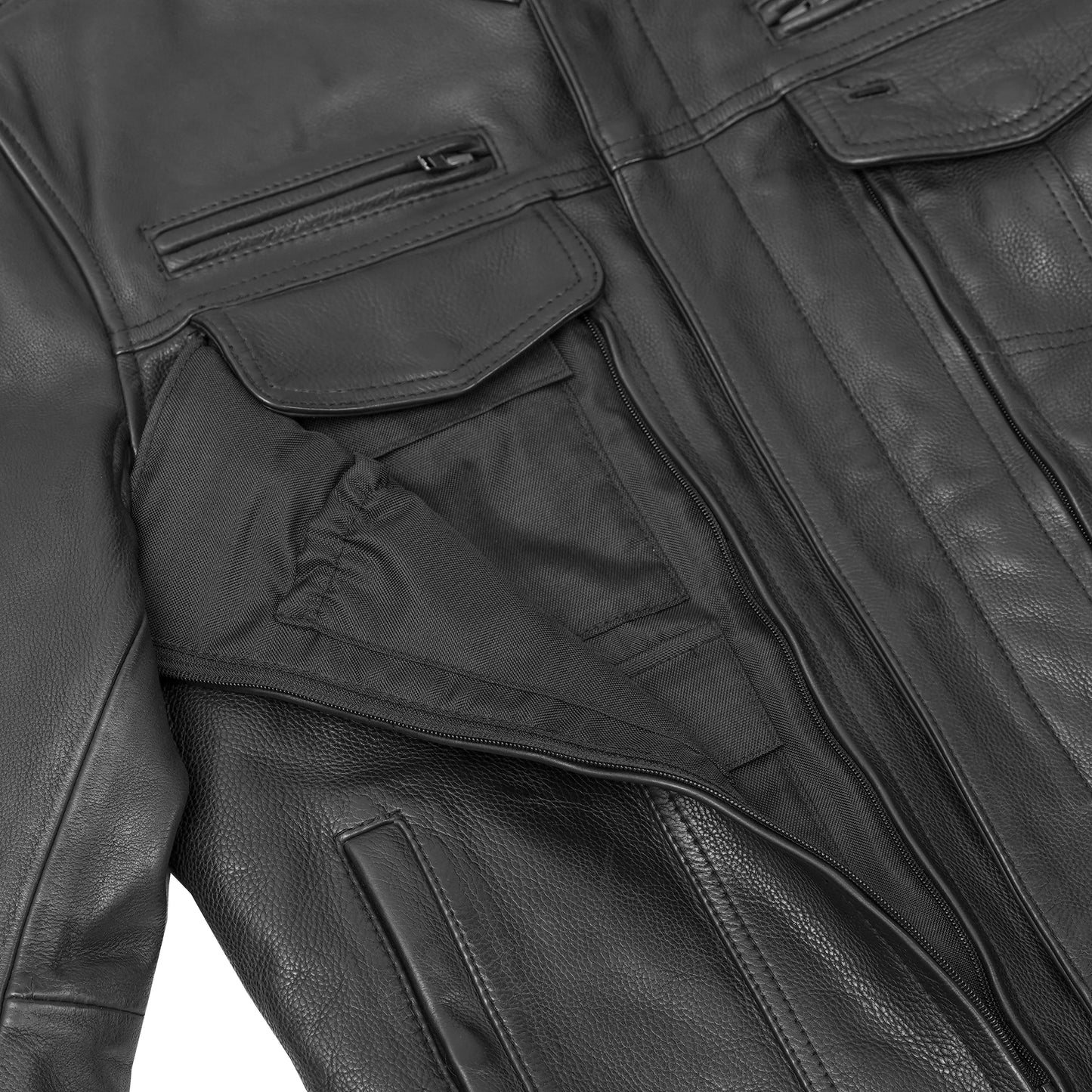 Victor™ Men's Black Utility Style Motorcycle Jacket