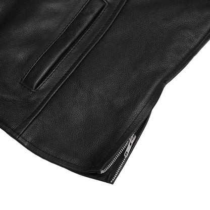 Road Queen Women's Black Leather Biker Jacket