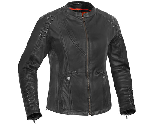 Women's Stylish Jacket with Grommet and Lacing Accents