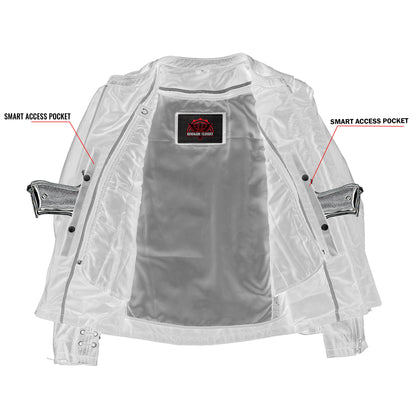 Women's Stylish Jacket with Grommet and Lacing Accents