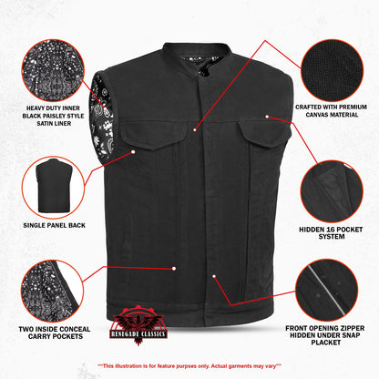 Men's Modern Utility Style Canvas Vest