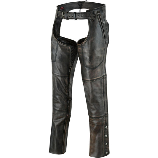 Unisex Four Pockets Insulated Chaps with Stretchable Inner Thigh