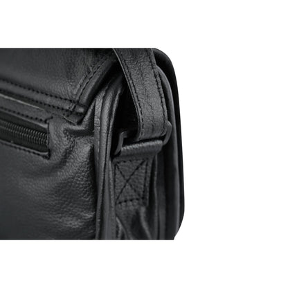 Women's Black Construction Leather Purse/Shoulder Bag