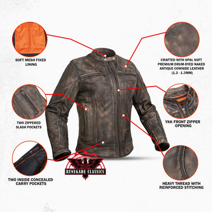 ASHBORNE - Women’s Leather Motorcycle Jacket