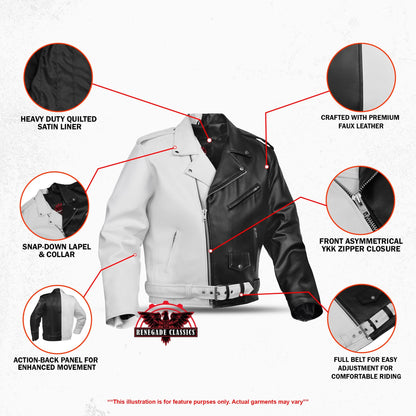 Mono Racer Mens Faux Leather Motorcycle Jacket