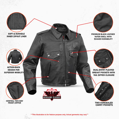 Black Raider Men’s Leather Motorcycle Jacket