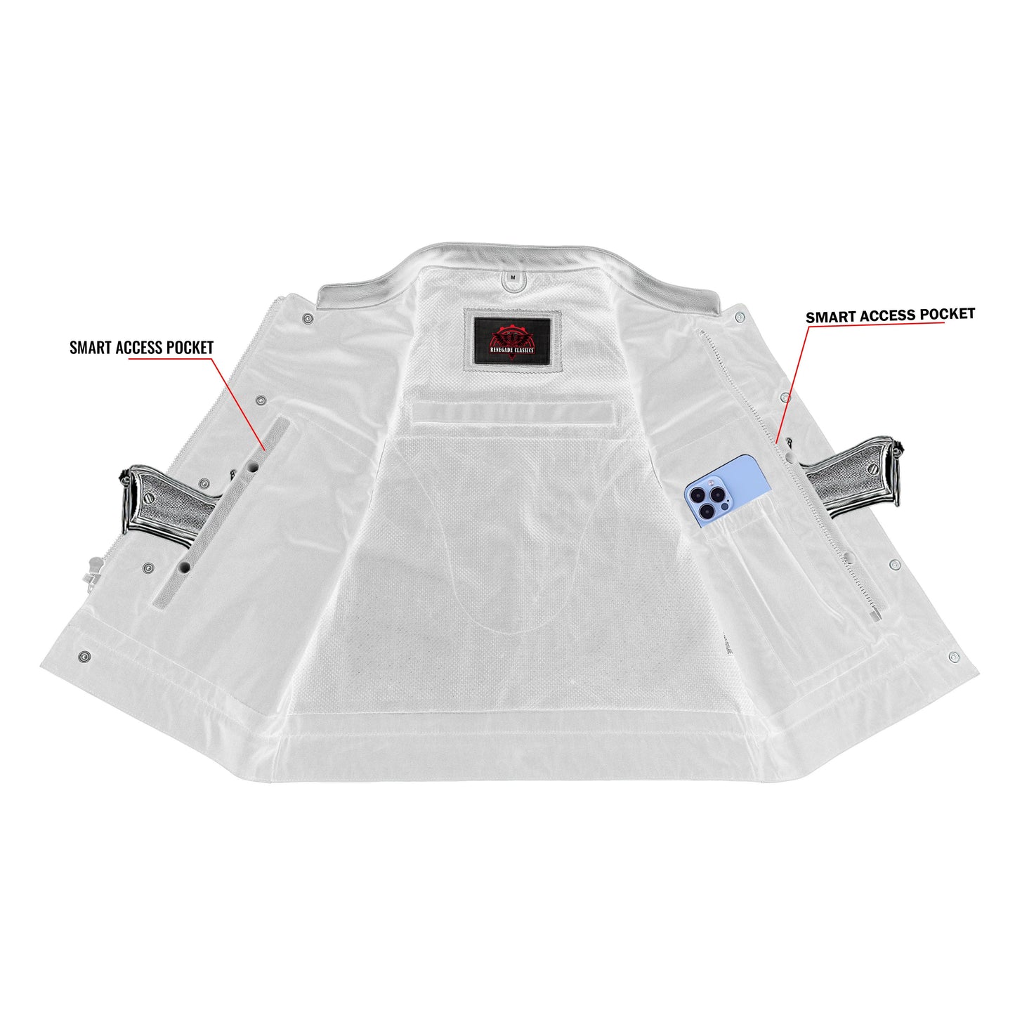 Gravel Ghost™ Lowcut Men’s Leather Motorcycle Vest