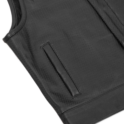 Gravel Ghost™ Lowcut Men’s Leather Motorcycle Vest