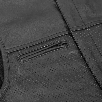 Gravel Ghost™ Lowcut Men’s Leather Motorcycle Vest