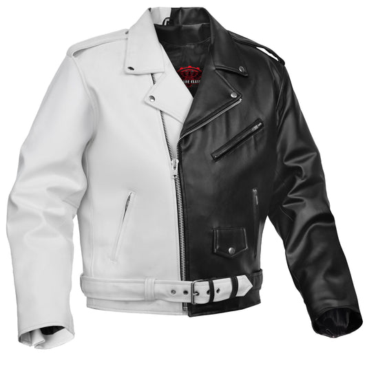 Mono Racer Mens Faux Leather Motorcycle Jacket