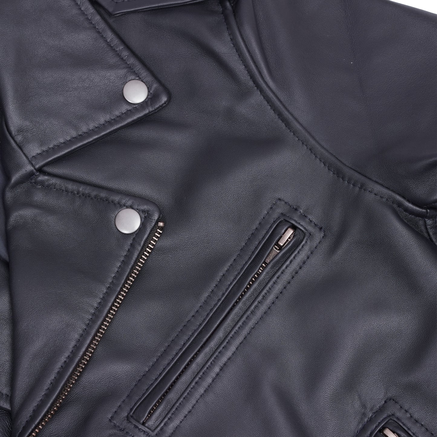 Moonlight Women's Navy Blue Fashion Leather Jacket