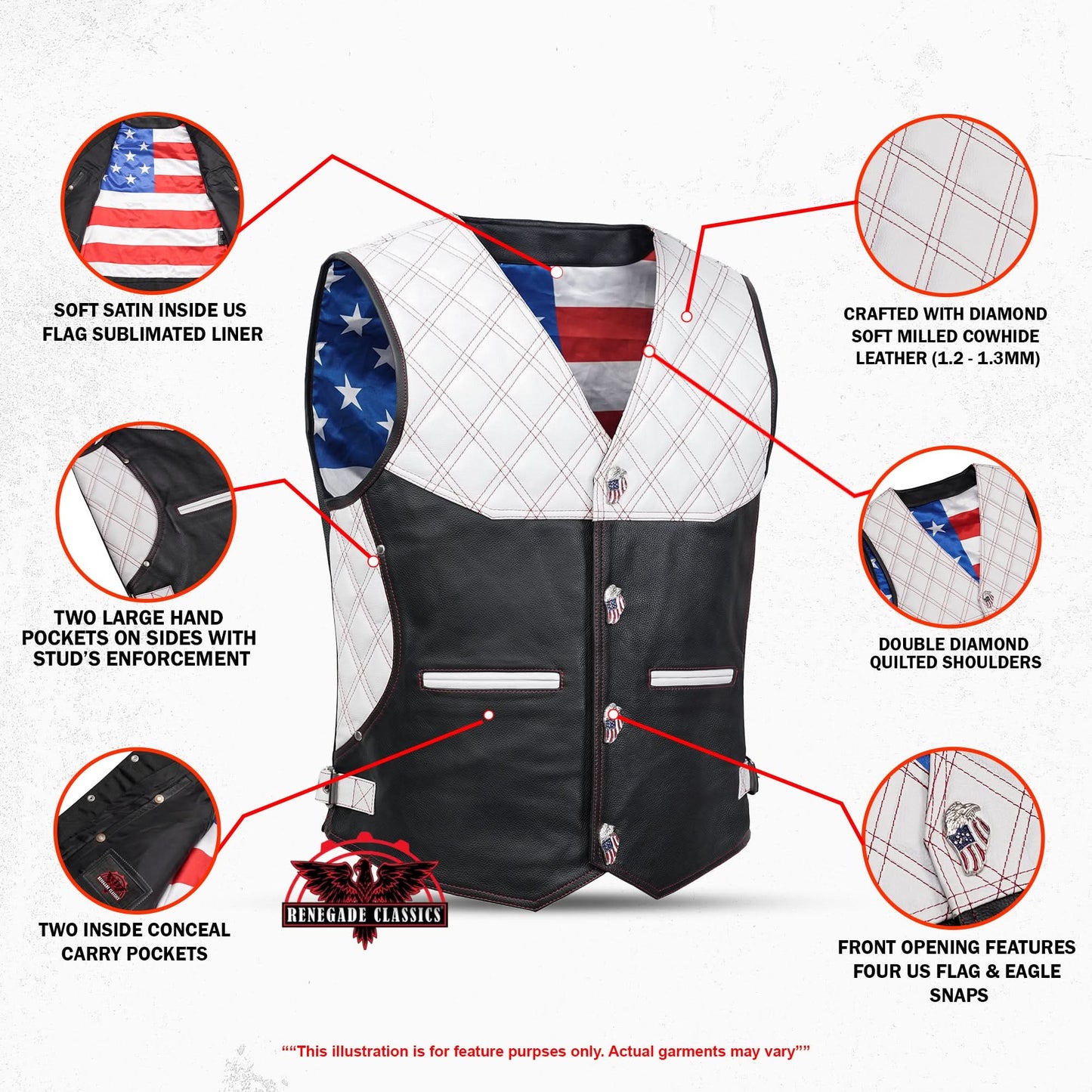 Star-Dusted Men's Leather Vest