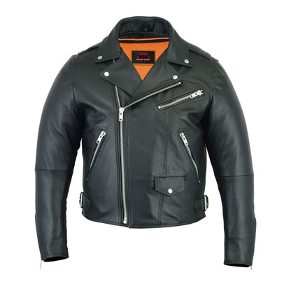Men's Modern Full Cut Beltless Biker Jacket - Black